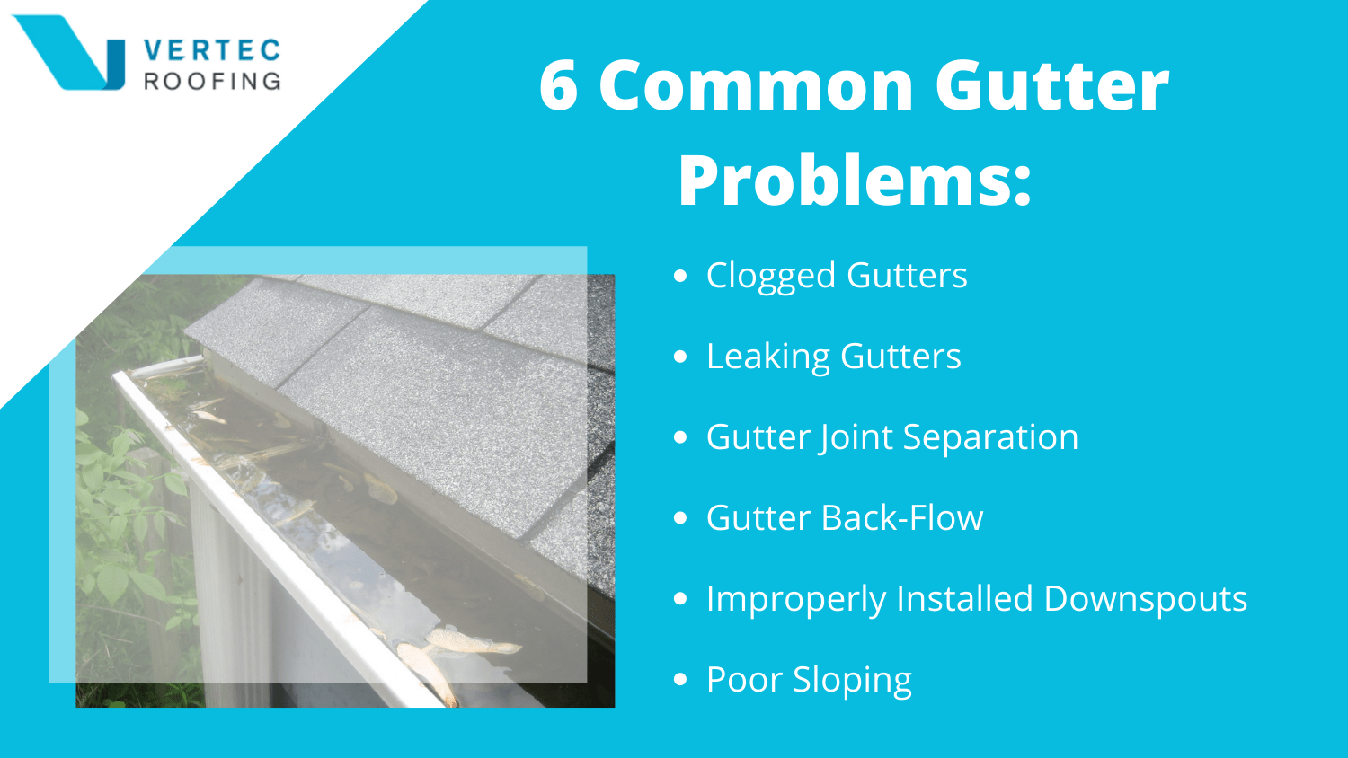six common gutter problems - list