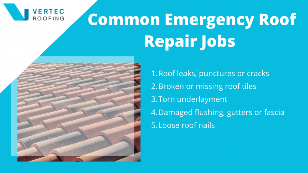 common emergency roof repairs infographic