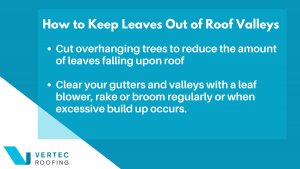 how to keep leaves out of roof valley infographic