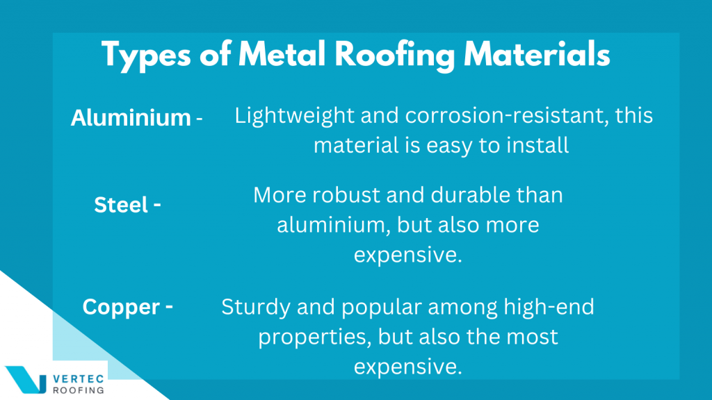the different types of metal roofing materials